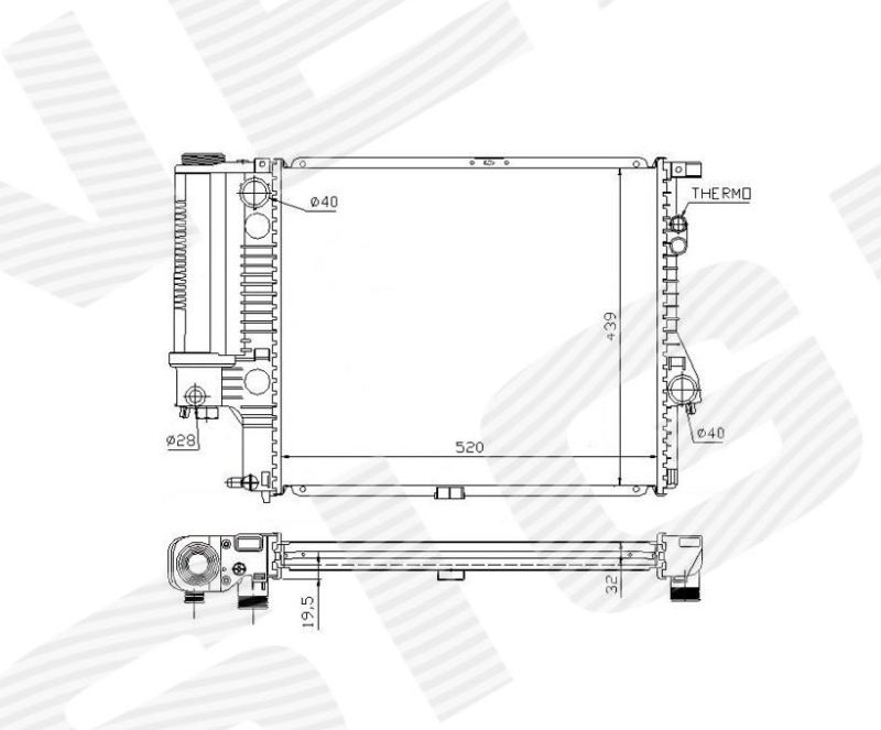 Радиатор охлаждения RA60607AA RA60607AA