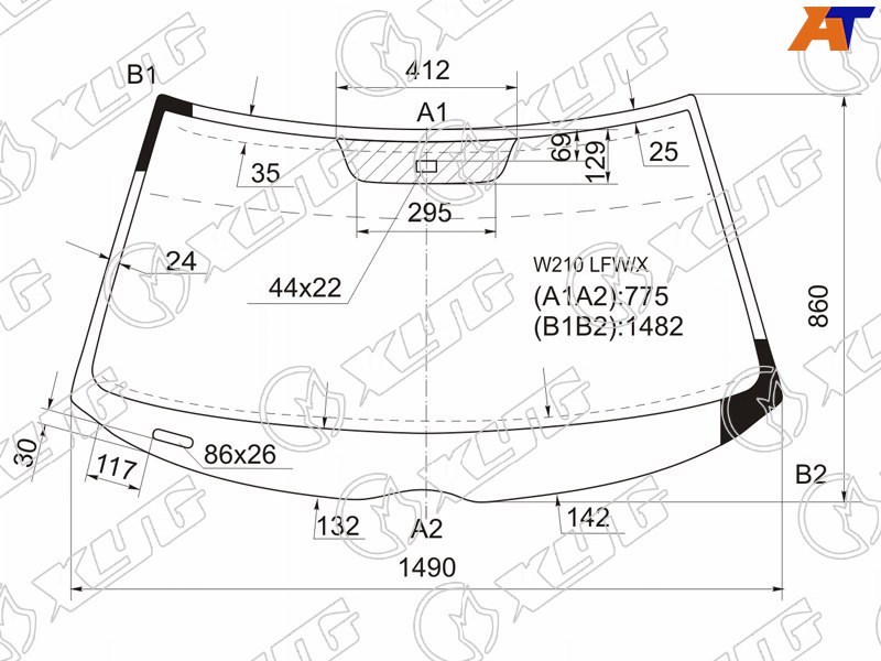 W210 LFW/X XYG Стекло лобовое + дд MERCEDES-BENZ E-CLASS W210 4/5D 95-02 для 