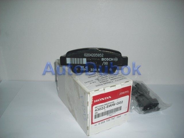43022SWWG02 Honda Тормозные колодки задние для 