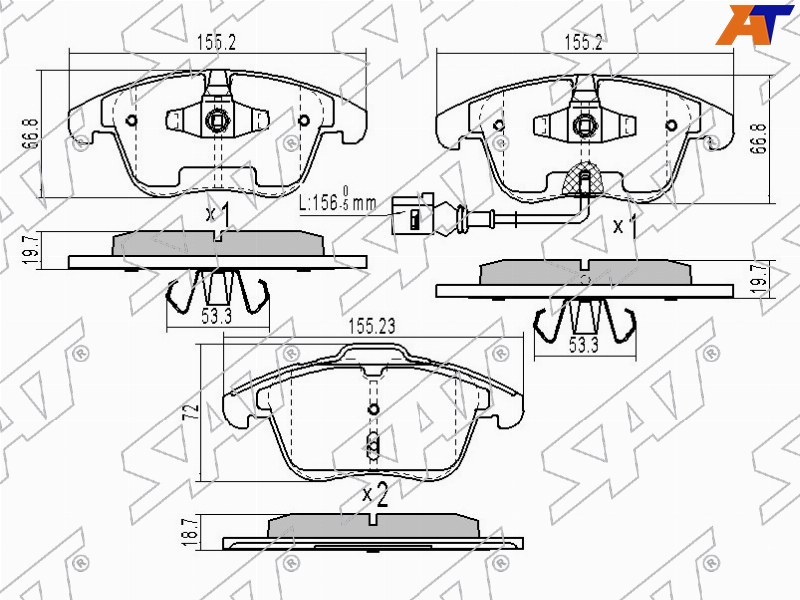 ST-5N0698151 Sat Колодки тормозные перед VAG Q3/TIGUAN 08-11 для 