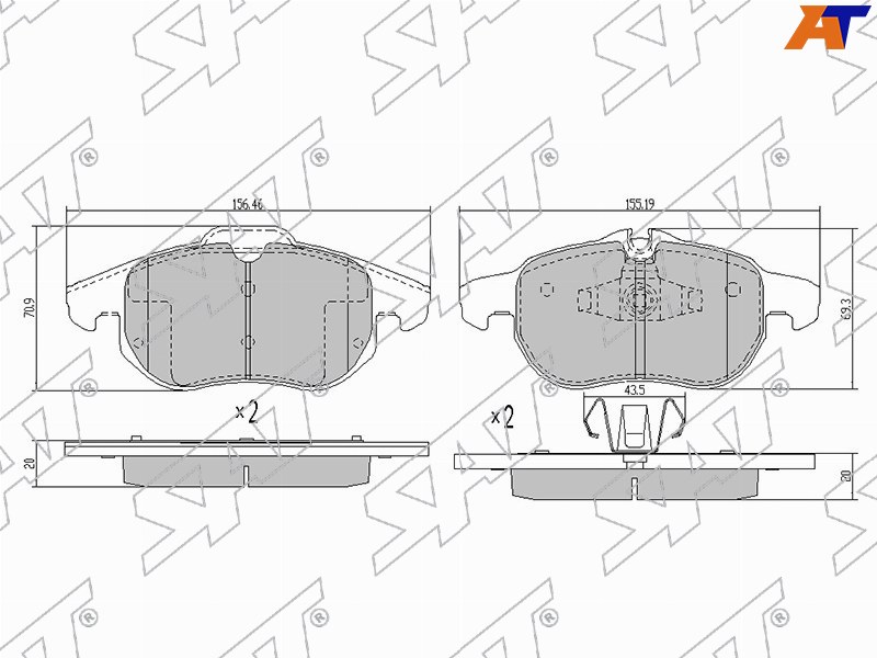 Колодки тормозные перед OPEL ASTRA H 05-/ VECTRA C 02-/ ZAFIRA B 06- ST-1605098 ST-1605098
