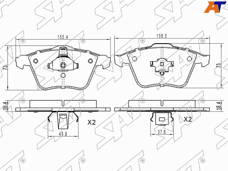 Колодки тормозные перед FORD FOCUS II 05-12/MAZDA3 BK 06-14 ST-28-0155 ST-28-0155
