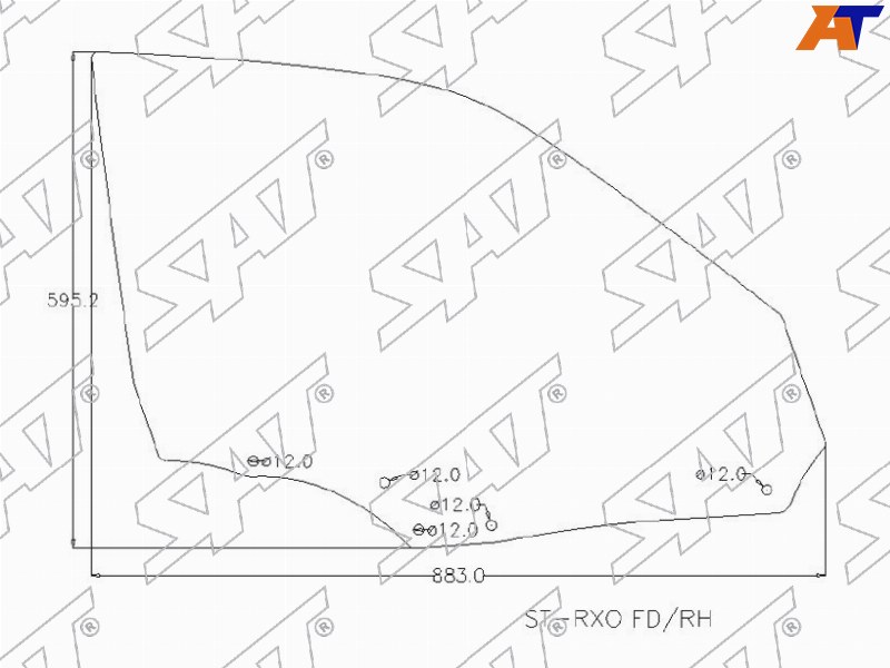 SPG-RXO FD/RH Sat Стекло переднее правое опускное TOYOTA MARK II /TOYOTA CHASER #X100 96-00 для 