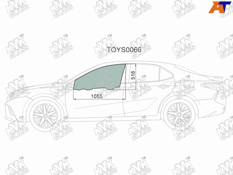 TOYS0066 KMK Стекло переднее левое опускное TOYOTA CAMRY XV70 17- для 