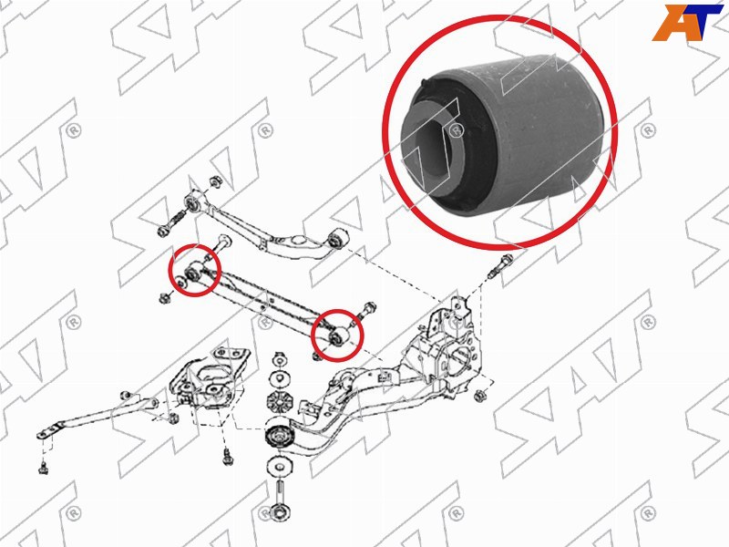 ST-55110-JG000-B Sat Сайлентблок заднего нижнего поперечного рычага NISSAN QASHQAI 06-/QASHQAI 2+ 08-/X-TRAIL 07-/RENAULT для 