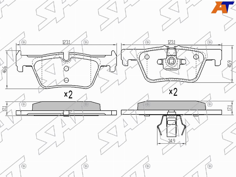 ST-34216850569 Sat Колодки тормозные зад BMW 1 F20/21/22/ 3 F30/F31/F34/F80/ X3 F25 для 