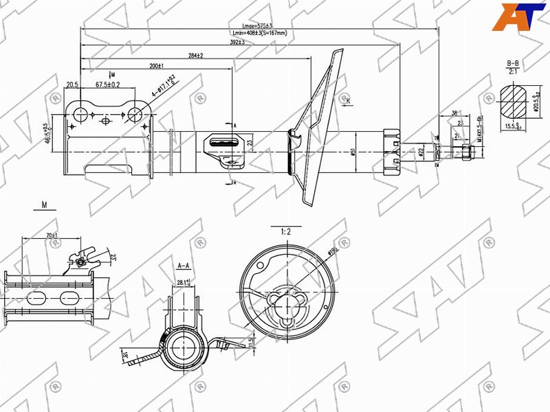 Стойка передняя TOYOTA HARRIER/LEXUS RX300 97-03 LH ST-48520-49167 ST-48520-49167