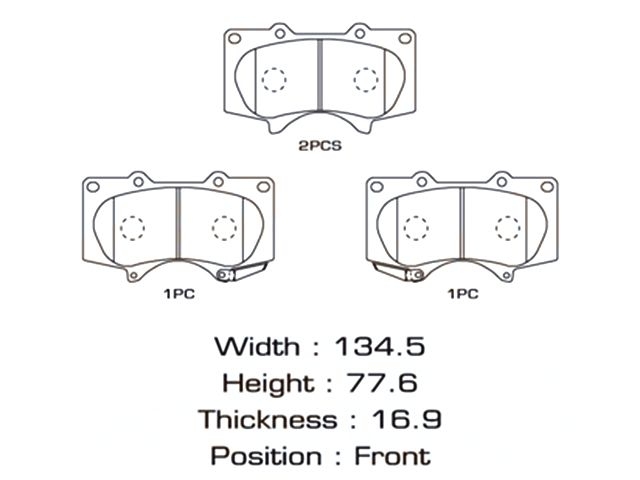 КОЛОДКИ ДИСКОВЫЕ ПЕРЕДНИЕ 4RUNNER/FJ CRUISER/HILUX/LAND CRUISER/GX47/PAJERO IV MS1482 MS1482