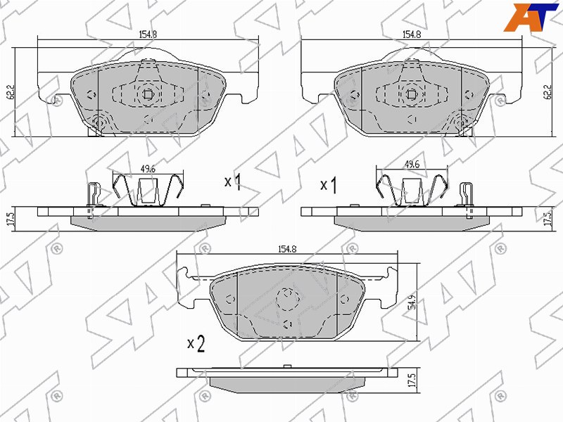 ST-45022-TL1-G01 Sat Колодки тормозные перед HONDA ACCORD CU# 08-13/CIVIC FB/FK 12- для 