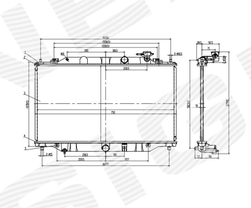 Радиатор охлаждения 2,2D MT RA68532Q RA68532Q