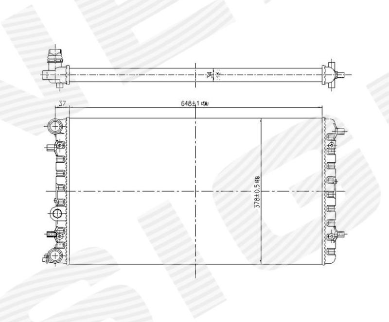 Радиатор охлаждения 1,4/1,6/1,8/1,9TDi/2,0/2,3/2,5/3,2 MT/AT RA65228 RA65228