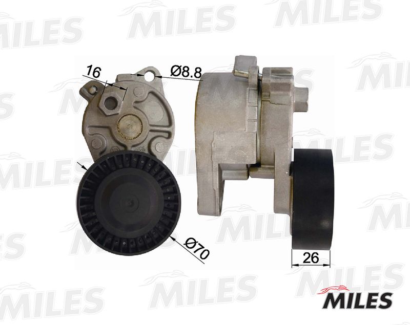 AG00057 Miles Натяжитель ремня приводного BMW E39/E46/E60 M50/52/54 для 