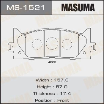 MS1521 Masuma Колодки тормозные передние для 