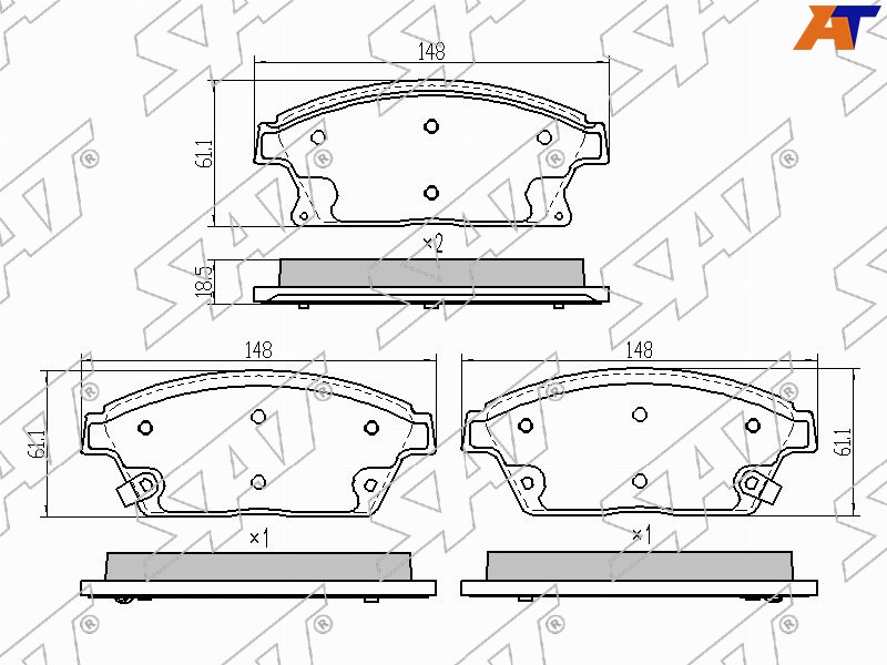 Колодки тормозные перед CHEVROLET CRUZE /AVEO 09-/OPEL ASTRA J 10- (диски 300мм) ST-13301234 ST-13301234