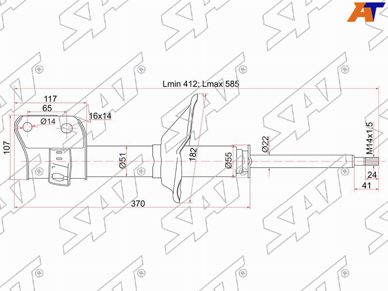 Стойка передняя SUBARU IMPREZA/LEGACY 92-03 LH ST-20314-AA030 ST-20314-AA030