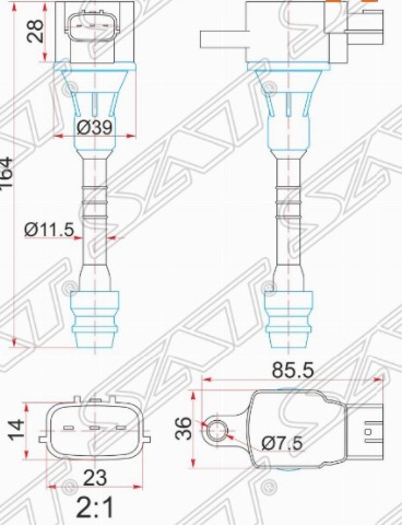 Катушка зажигания ST-22448-6N015 ST-22448-6N015