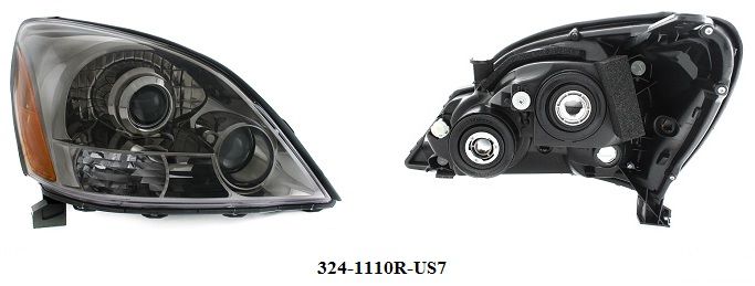 324-1110R-US7 Depo Фара USA галоген чёрная правая для 