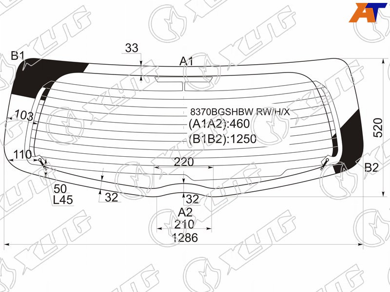 8370BGSHBW RW/H/X XYG Стекло заднее с обогревом TOYOTA YARIS/VITZ 3/5D HBK 05-10 для 