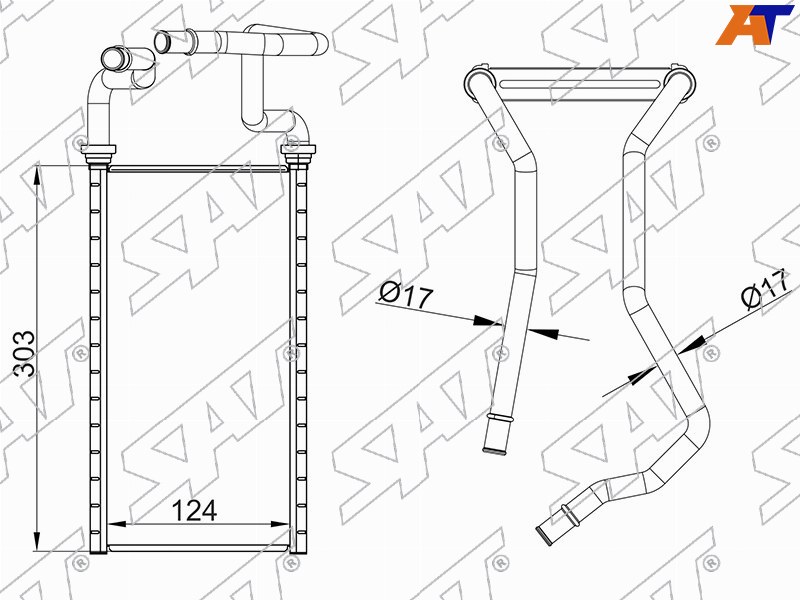 ST-TY92-395-0 Sat Радиатор отопителя салона TOYOTA LAND CRUISER 200/LEXUS LX570 07- для 