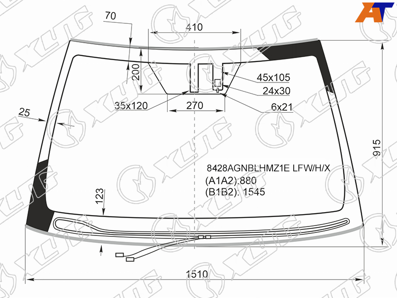 8428AGNBLHMZ1E LFW/H/X XYG Стекло лобовое с обогревом щеток + дд TOYOTA CAMRY XV70 17- для 