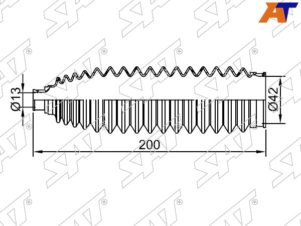 ST-48204-4M525 Sat Пыльник рулевой рейки NISSAN ALMERA/QASHQA/TEANA /X-TRAIL 00- LH/MAZDA DEMIO 96-02 LH=RH для 