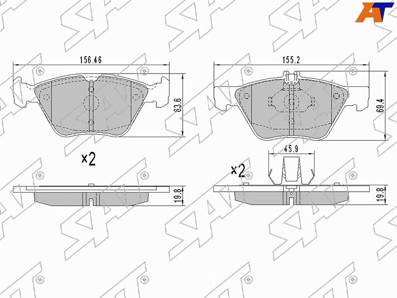 ST-A0044200320 Sat Колодки тормозные перед MERCEDES W210/C208 для 
