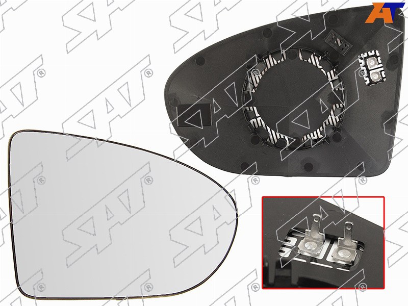 ST-121-0016 Sat Полотно зеркала NISSAN QASHQAI 06-14 RH сферическое с обогревом для 
