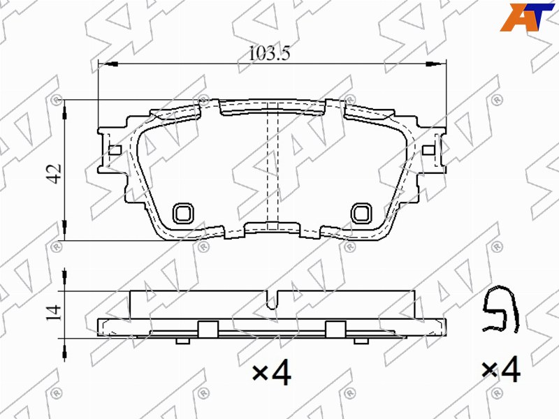ST-28-0023 Sat Колодки тормозные зад  MITSUBISHI OUTLANDER 12-/ECLIPSE CROSS 19- для 