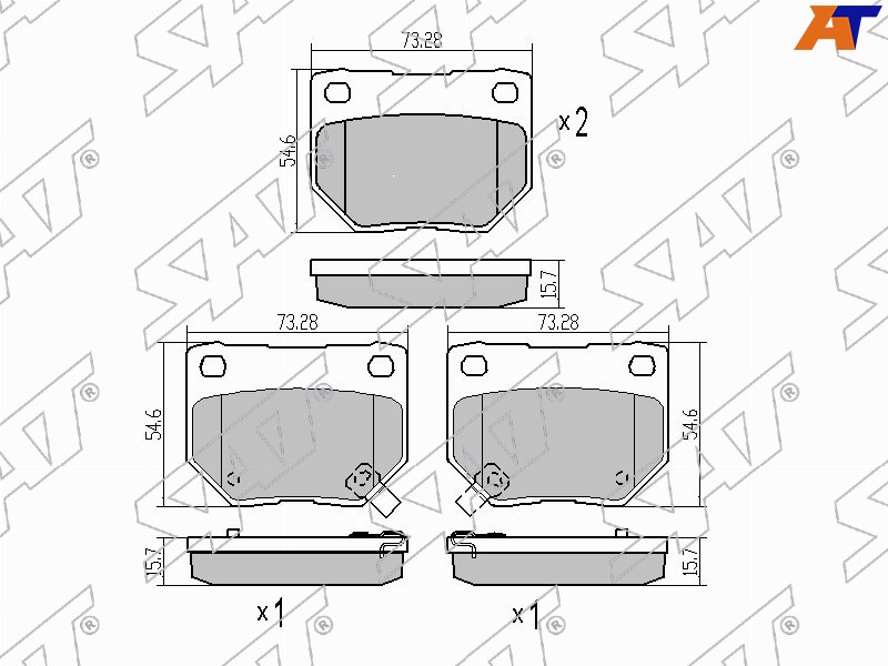 Колодки тормозные зад SUBARU IMPREZA GD/GG 00-07 ST-26696-FA000 ST-26696-FA000
