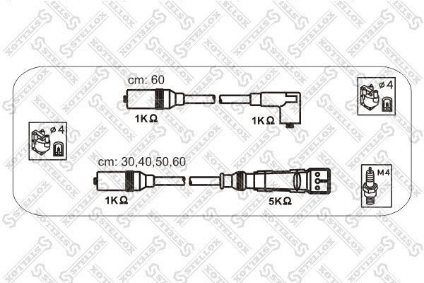 1038337SX STELLOX Комплект проводов зажигания 1,6 1,8 для 